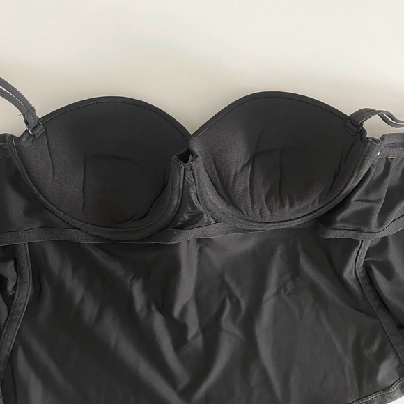 Vintage Y2K 2002 black push-up balconette 34B bustier strapless option - Picture 9 of 11